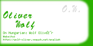 oliver wolf business card